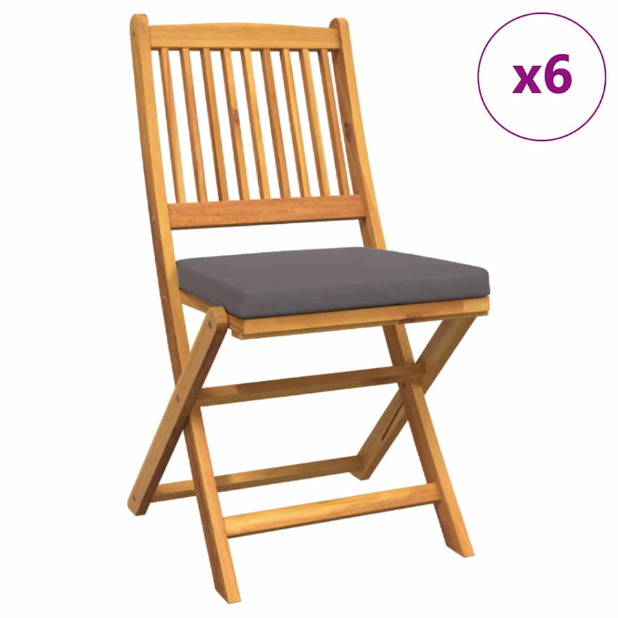 Opvouwbare Stoel Met Kussen 6 Pcs Grijs 49 X 57,5 X 92Cm Donkergrijs Zonder armleuning