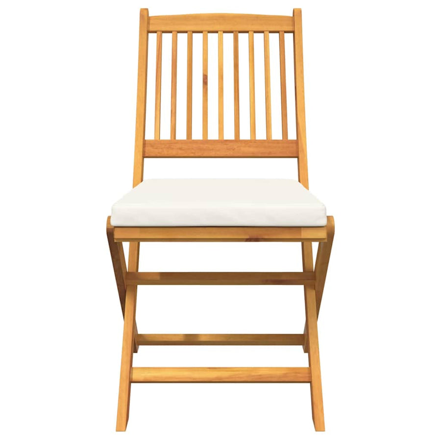 Opvouwbare Stoel 6 Pcs Wit 49 X 57,5 X 92Cm Massief Acaciahout Crèmewit Met armleuning
