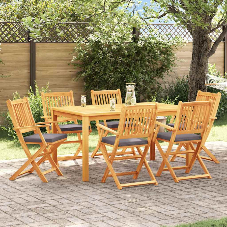 Opvouwbare stoel met kussen 6 pcs Grijs 49 x 57,5 x 92cm