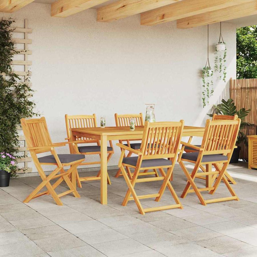 Opvouwbare stoel met kussen 6 pcs Grijs 49 x 57,5 x 92cm