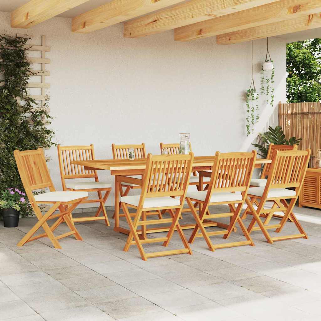 Opvouwbare stoel 8 pcs Wit 49 x 57,5 x 92cm Massief acaciahout