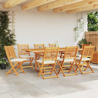 Opvouwbare stoel 8 pcs Wit 49 x 57,5 x 92cm Massief acaciahout