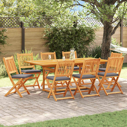 Opvouwbare stoel met kussen 8 pcs Grijs 49 x 57,5 x 92cm