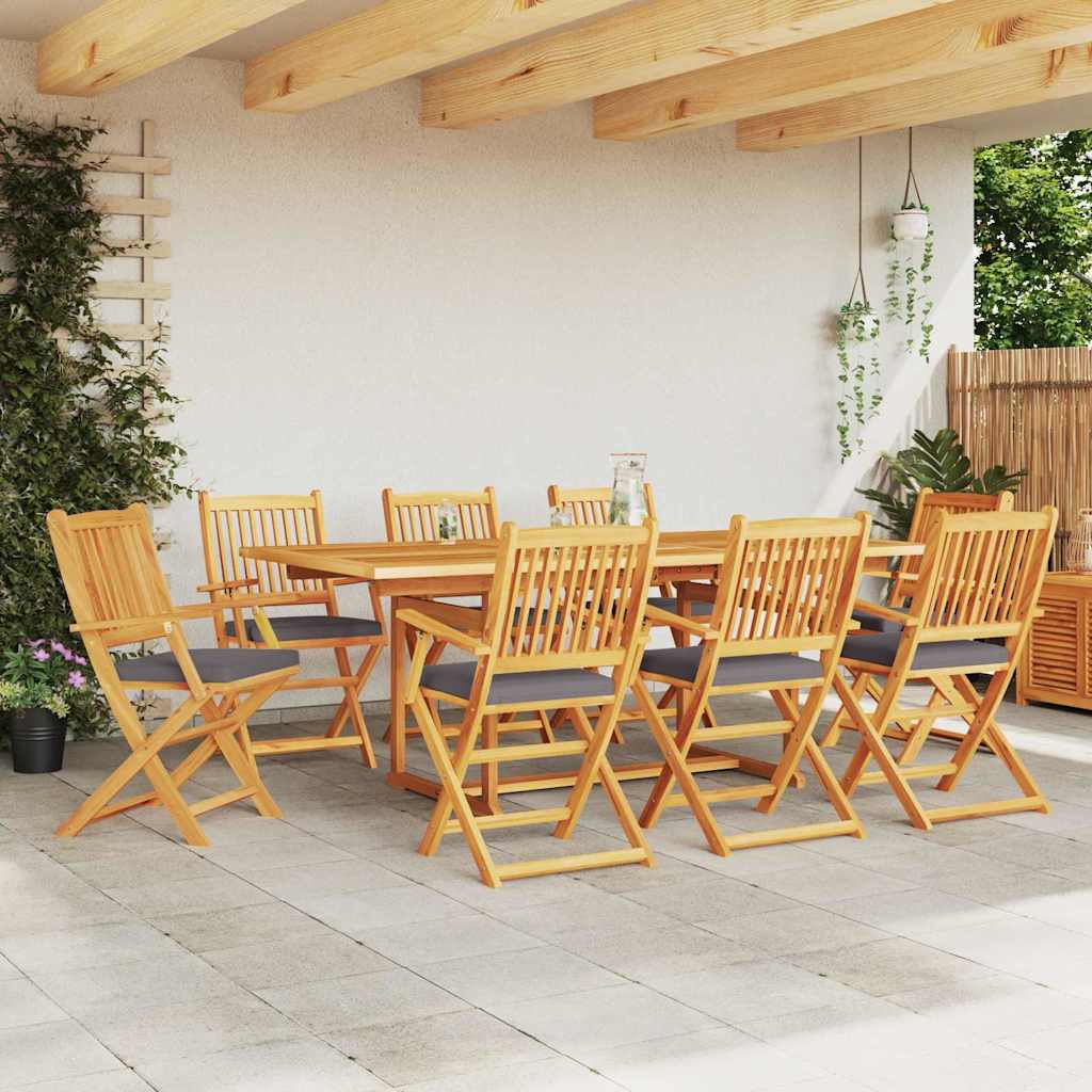 Opvouwbare Stoel Met Kussen 8 Pcs Grijs 49 X 57,5 X 92Cm Donkergrijs Met armleuning