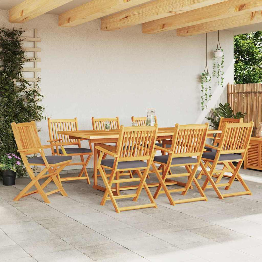 Opvouwbare Stoel Met Kussen 8 Pcs Grijs 49 X 57,5 X 92Cm Donkergrijs Met armleuning