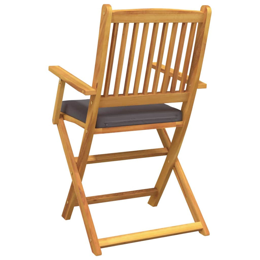 Opvouwbare Stoel Met Kussen 8 Pcs Grijs 49 X 57,5 X 92Cm Donkergrijs Met armleuning