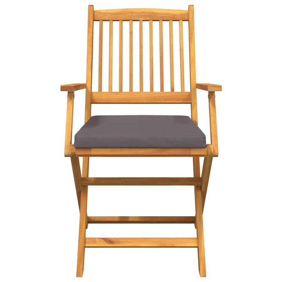 Opvouwbare Stoel Met Kussen 8 Pcs Grijs 49 X 57,5 X 92Cm Donkergrijs Met armleuning