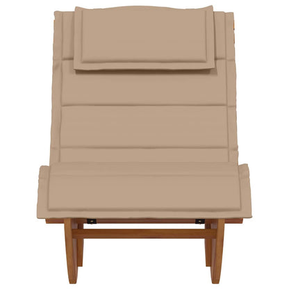 Ligstoel Met Kussen 2-Persoon 2 Pcs Bruin Massief Acaciahout Taupe