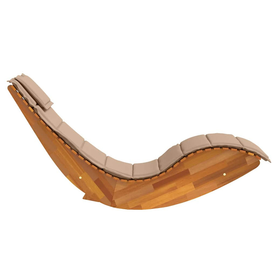 Ligstoel Met Kussen 2-Persoon 2 Pcs Bruin Massief Acaciahout Taupe