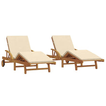 Ligstoel 2 Pcs 200 X 67 X 84 Cm Massief Acaciahout Beige 2x zonligstoel