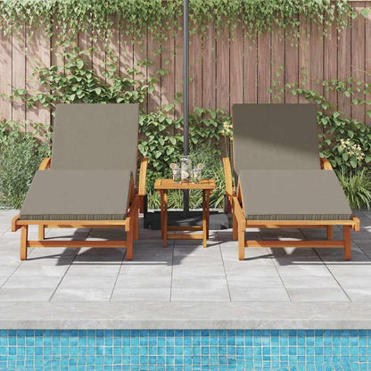Ligstoel 2 Pcs 200 X 67 X 84Cm Massief Acaciahout Taupe 2x zonligstoel