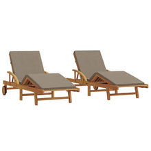 Ligstoel 2 Pcs 200 X 67 X 84Cm Massief Acaciahout Taupe 2x zonligstoel