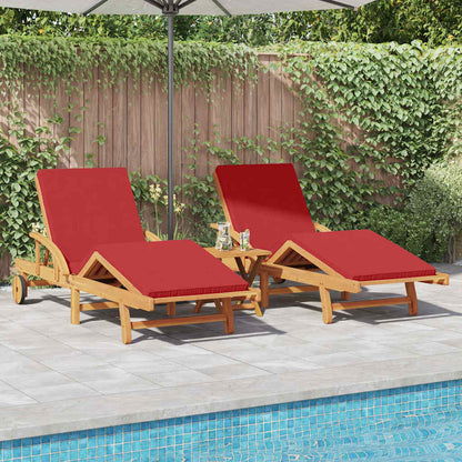 Ligstoel 2 Pcs 200 X 67 X 84Cm Massief Acaciahout Rood 2x zonligstoel