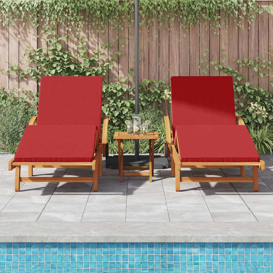Ligstoel 2 Pcs 200 X 67 X 84Cm Massief Acaciahout Rood 2x zonligstoel