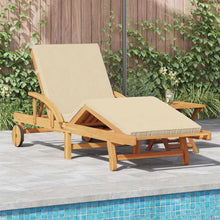 Ligstoel 2 Pcs 40 X 40 X 40Cm Massief Acaciahout Beige 2x zonnebed + tafel