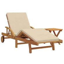 Ligstoel 2 Pcs 40 X 40 X 40Cm Massief Acaciahout Beige 2x zonnebed + tafel
