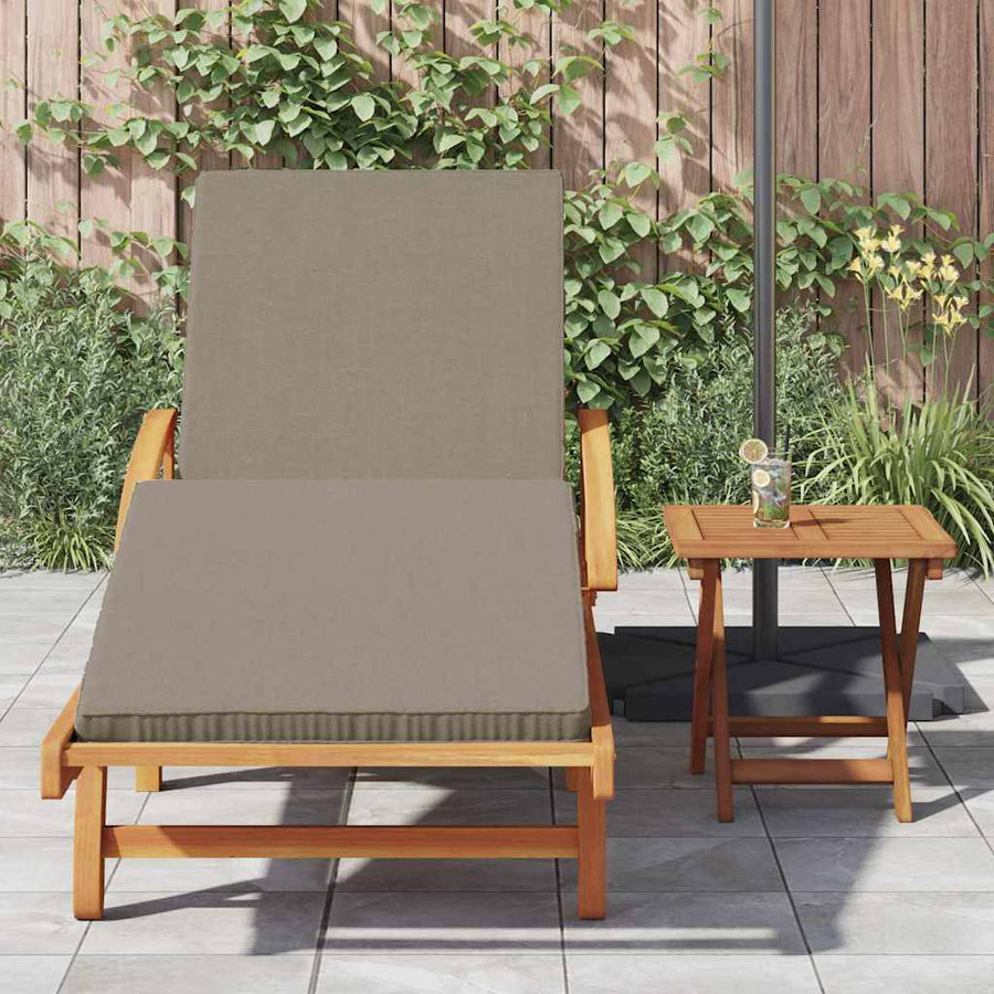 Ligstoel 2 Pcs 200 X 67 X 84 Cm Massief Acaciahout Taupe 2x zonnebed + tafel