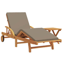 Ligstoel 2 Pcs 200 X 67 X 84 Cm Massief Acaciahout Taupe 2x zonnebed + tafel