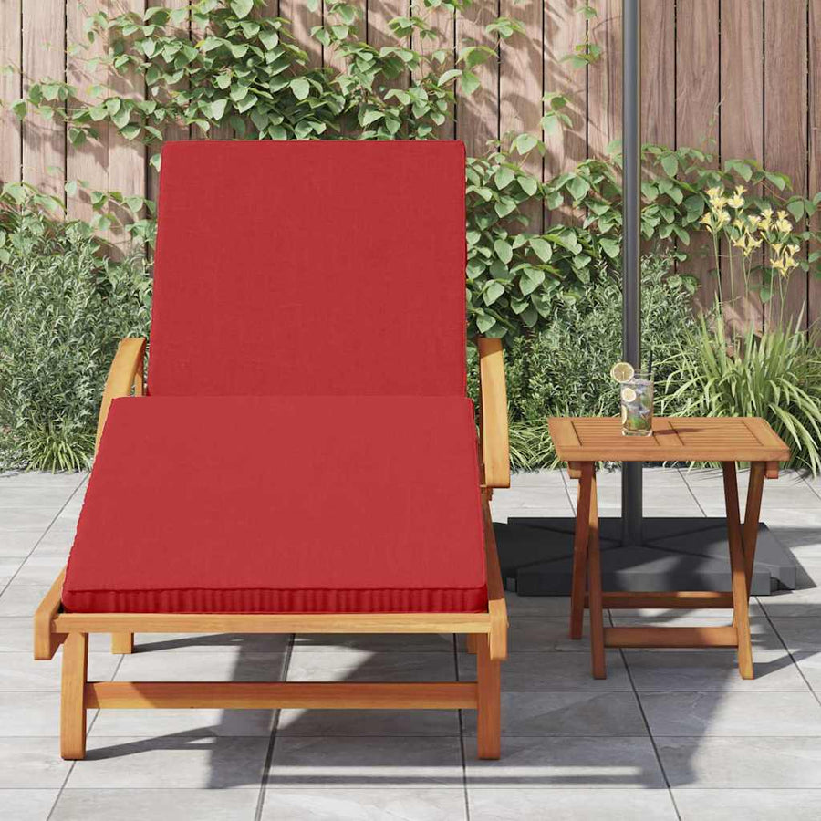 Ligstoel 2 Pcs Massief Acaciahout Rood 2x zonnebed + tafel