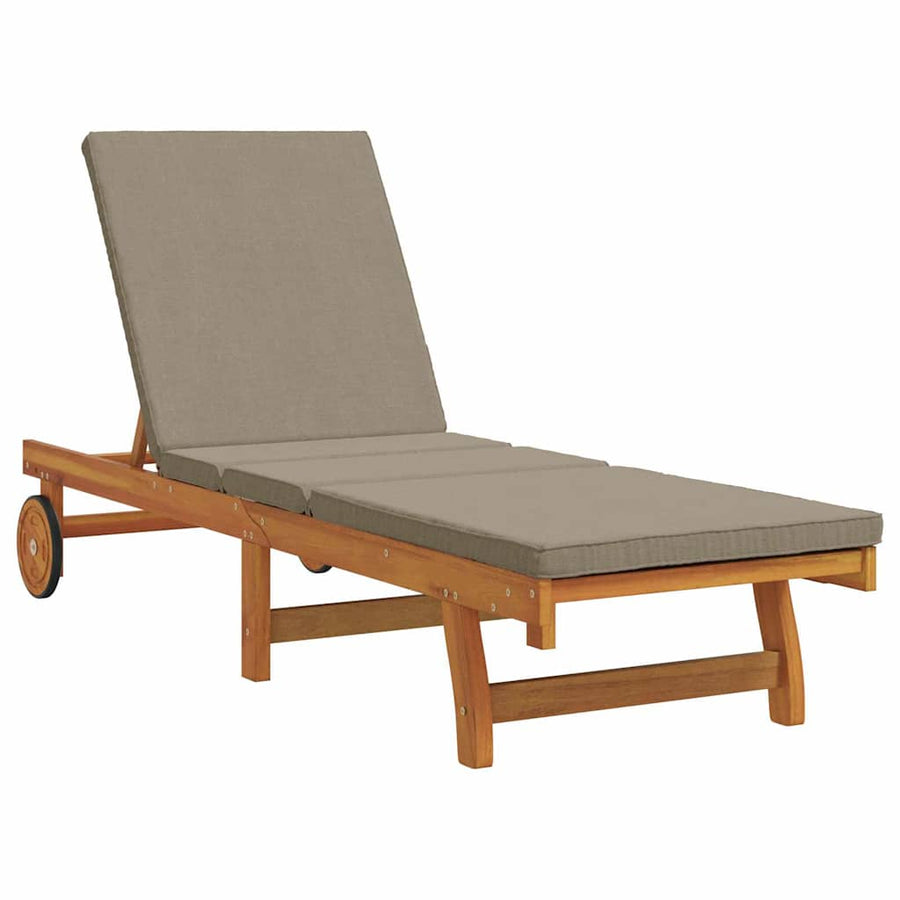 Ligstoel 2 Pcs Bruin 40 X 40 X 40Cm Massief Acaciahout Taupe Ligstoel +tafel