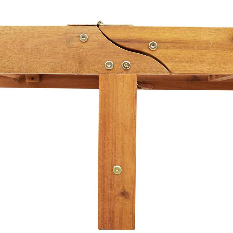 Ligbedden 2 St Met Tafel Massief Acaciahout 3 Bruin