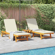 2-Person Sun Lounger 3 Pcs Brown Solid Acacia Wood