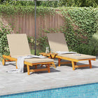 Sun Lounger 3 Pcs Brown 40 X 40 X 40Cm Solid Acacia Wood Beige
