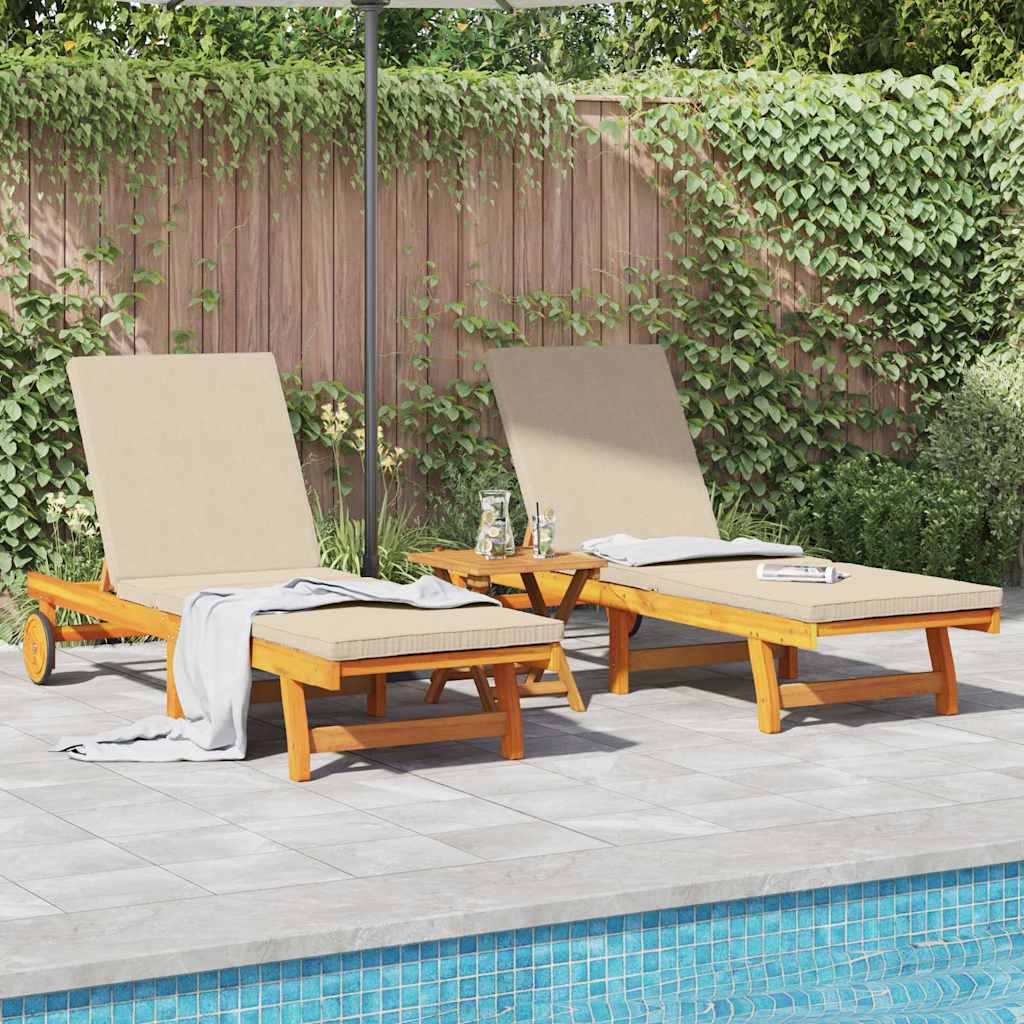 Ligstoel 3 Pcs Bruin 40 X 40 X 40Cm Massief Acaciahout Beige