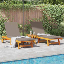 Ligstoel 3 Pcs Bruin 40 X 40 X 40Cm Massief Acaciahout Taupe 2x sun lounger +table