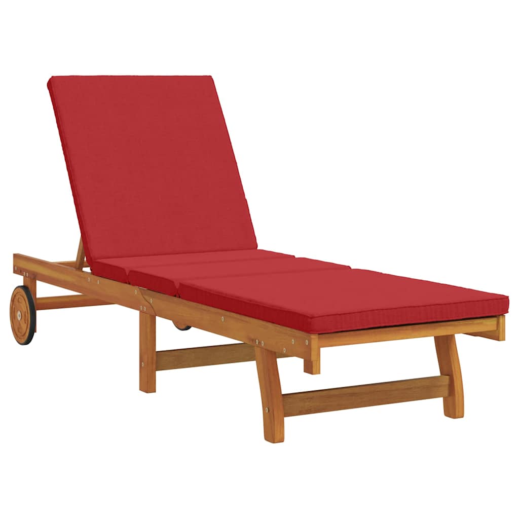 Ligstoel 3 Pcs Bruin 40 X 40 X 40Cm Massief Acaciahout Rood 2x sun lounger +table
