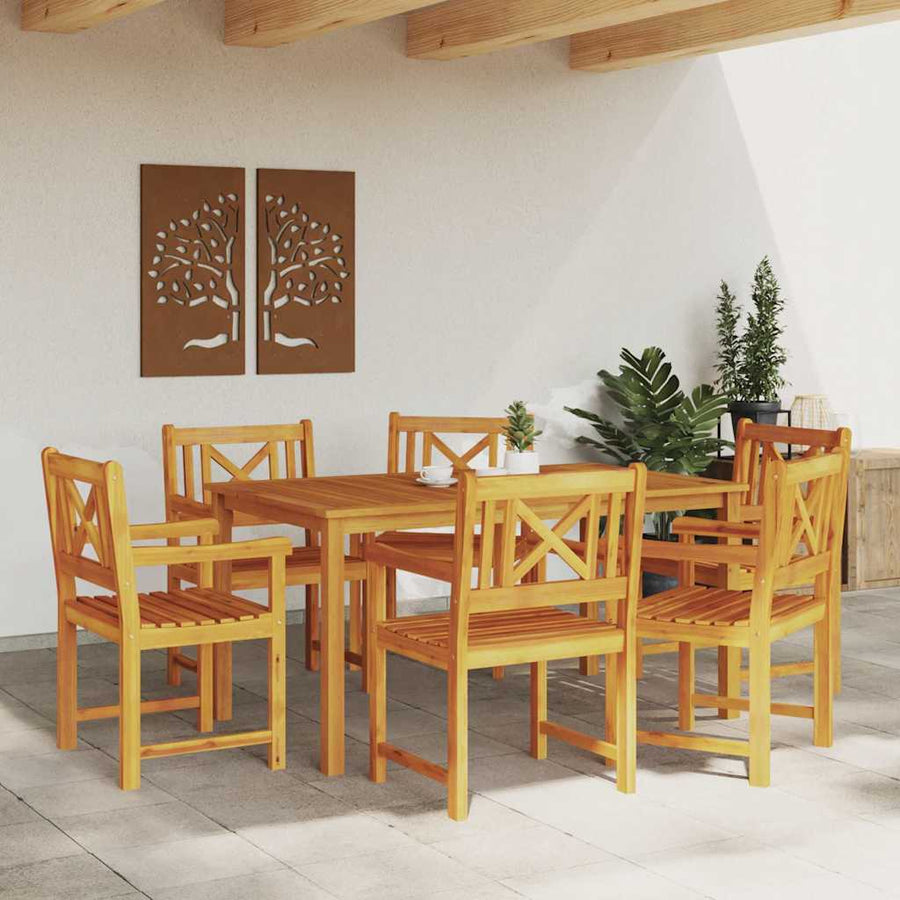 Tuinstoel 6 Pcs 56 X 56 X 90 Cm Massief Acaciahout Kruislatten