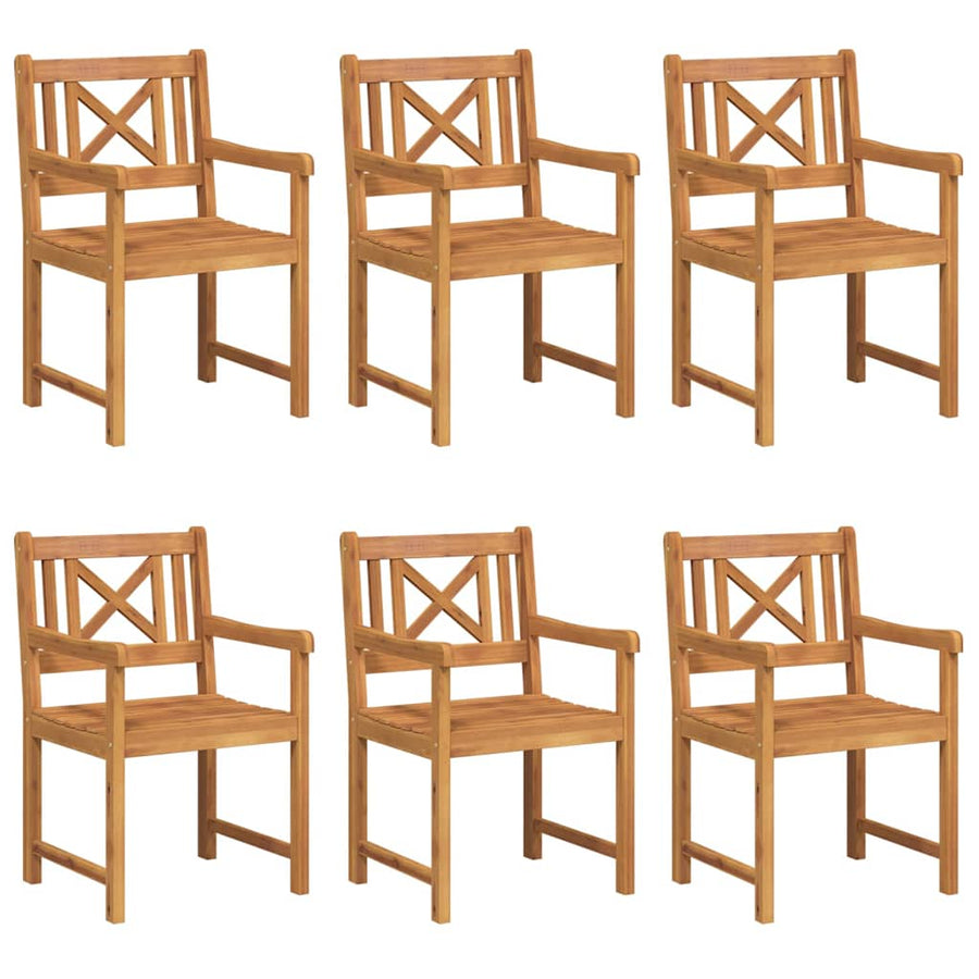 Tuinstoel 6 Pcs 56 X 56 X 90 Cm Massief Acaciahout Kruislatten