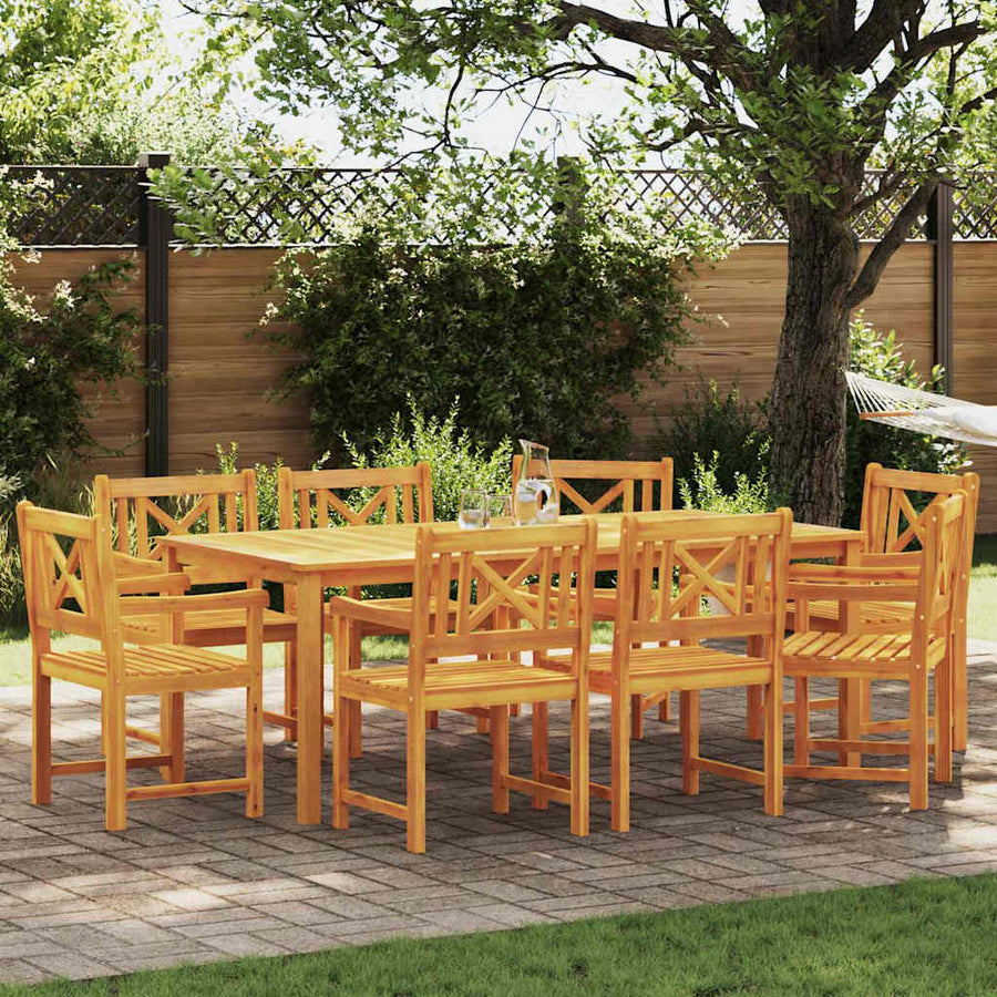 Tuinstoel 8 Pcs 56 X 56 X 90 Cm Massief Acaciahout Kruislatten