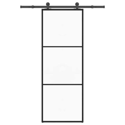 Schuifdeur met beslag 76x205 cm ESG-glas en aluminium