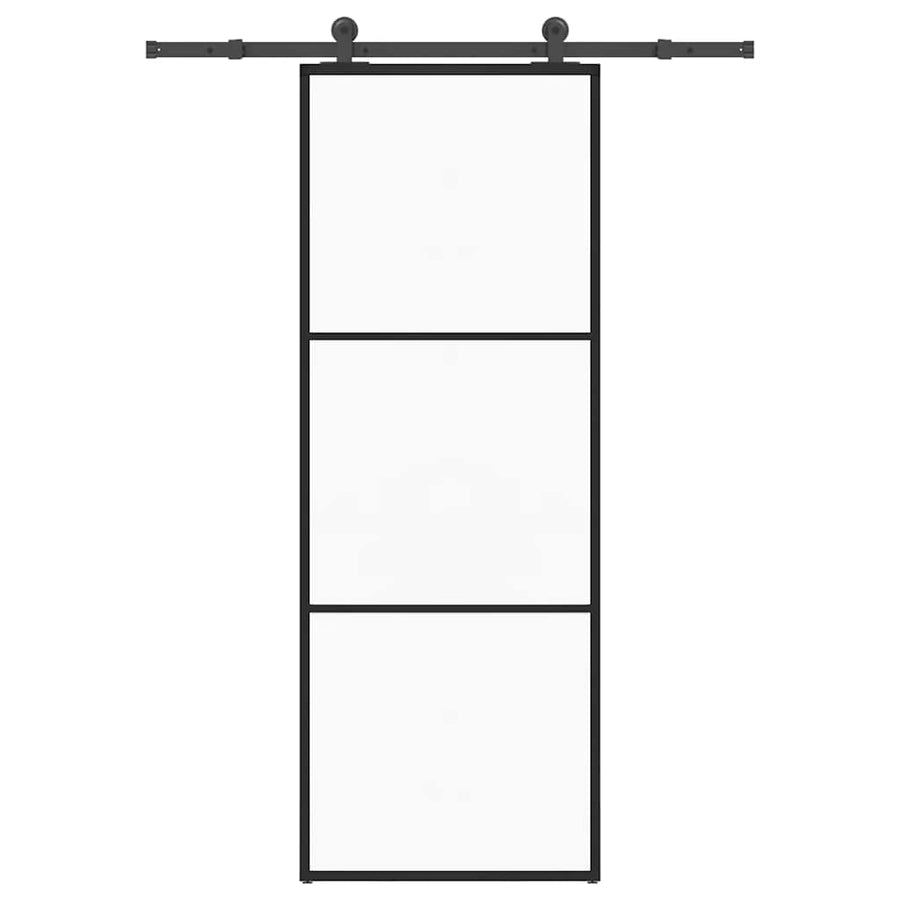 Schuifdeur met beslag 76x205 cm ESG-glas en aluminium