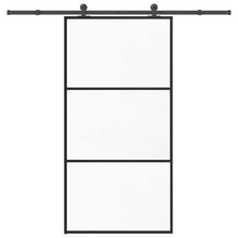 Schuifdeur met beslagset 102x205 cm aluminium en ESG-glas