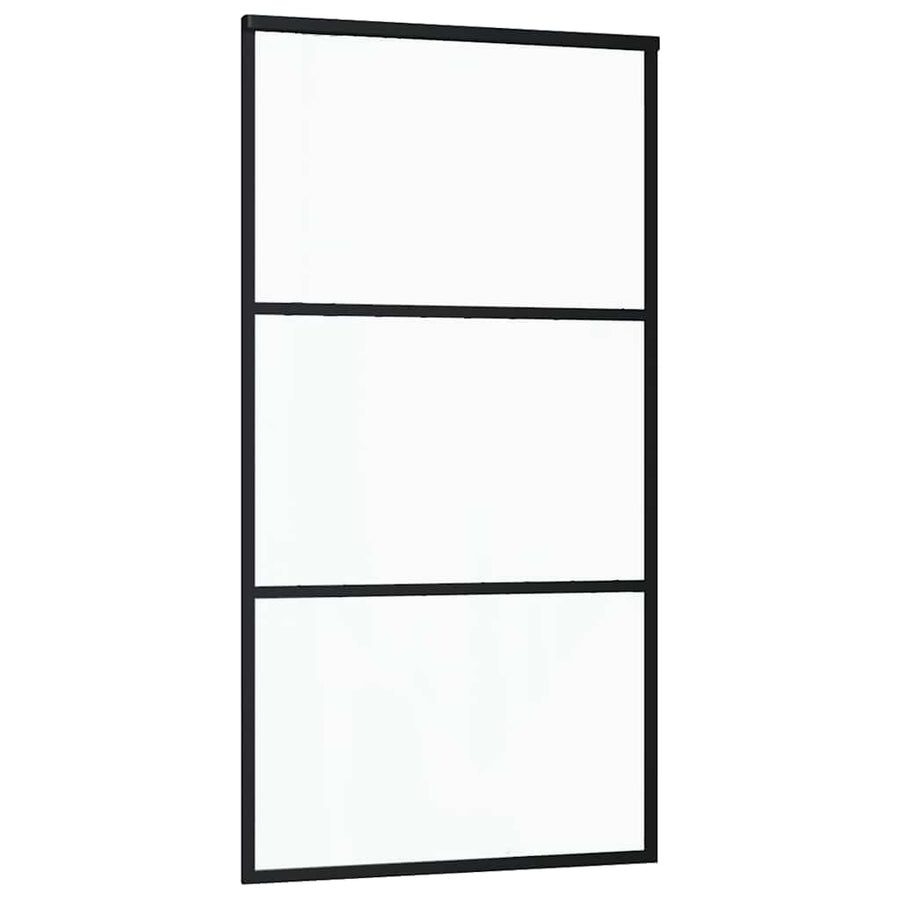 Schuifdeur met beslagset 102x205 cm aluminium en ESG-glas
