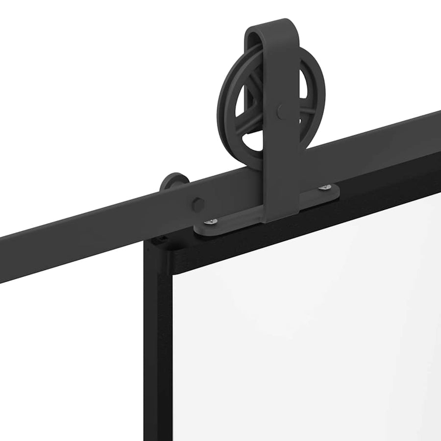 Schuifdeur met beslagset 102x205 cm aluminium en ESG-glas