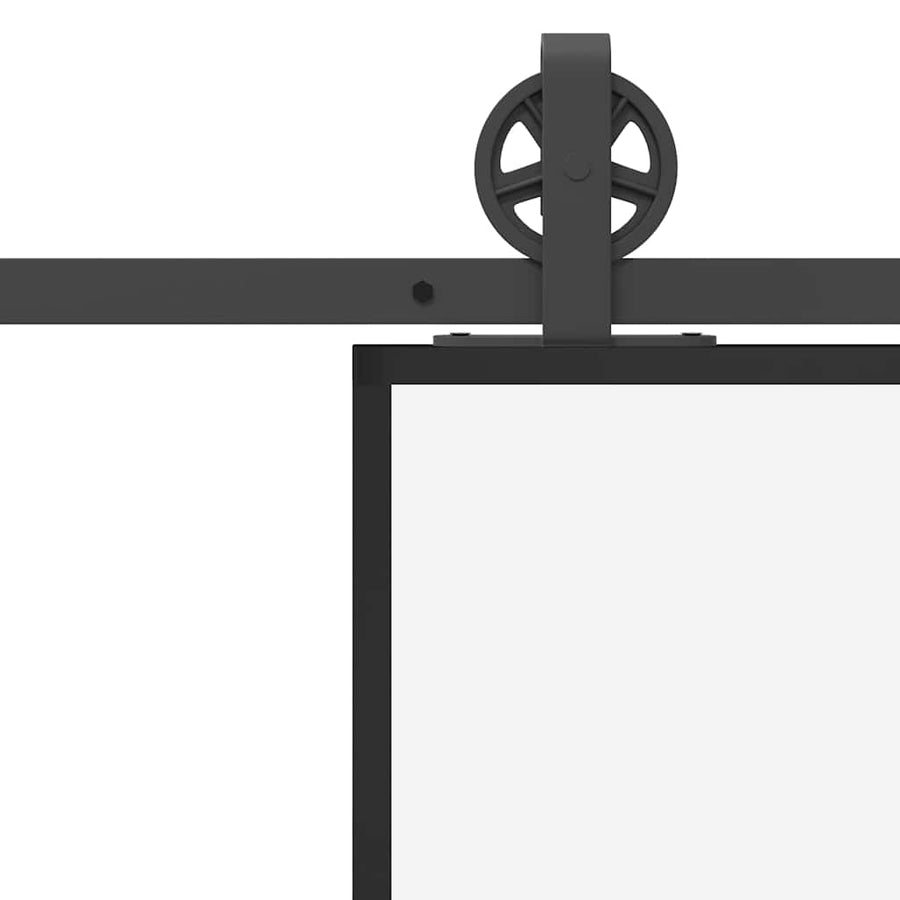 Schuifdeur met beslagset 102x205 cm aluminium en ESG-glas