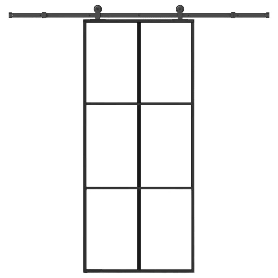 Schuifdeur met beslag 90x205 cm ESG-glas en aluminium
