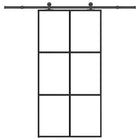 Sliding door with hardware set 102x205 cm aluminum and ESG glass