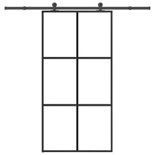Schuifdeur met beslagset 102x205 cm aluminium en ESG-glas