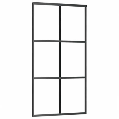 Schuifdeur met beslagset 102x205 cm aluminium en ESG-glas