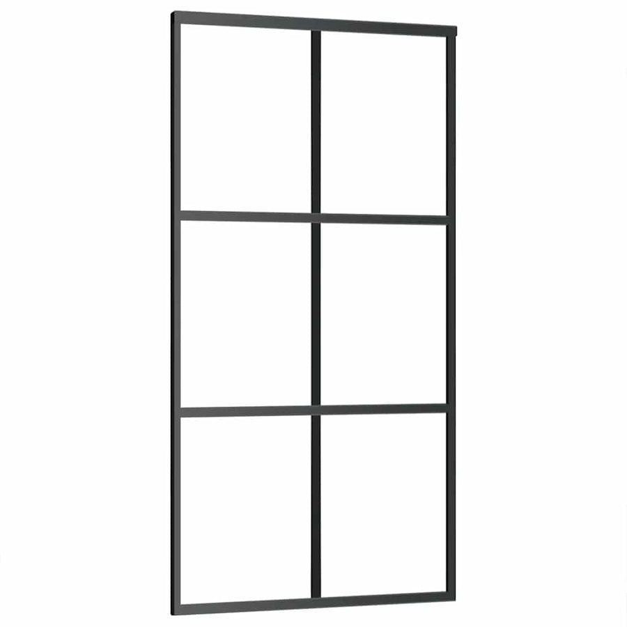Schuifdeur met beslagset 102x205 cm aluminium en ESG-glas