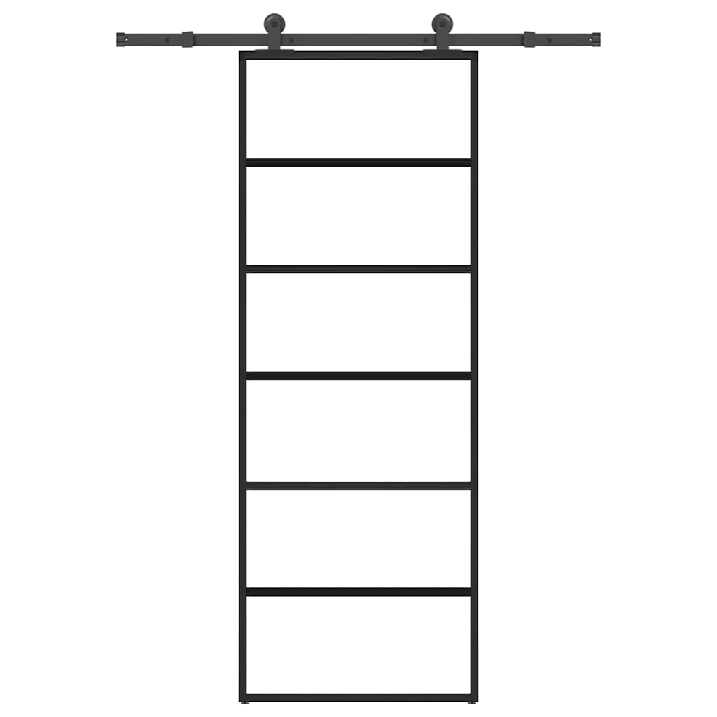 Schuifdeur met beslag 76x205 cm ESG-glas en aluminium