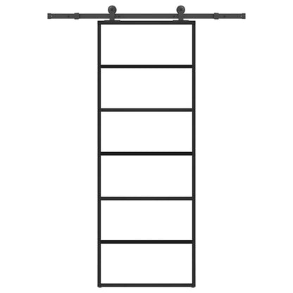 Schuifdeur met beslag 76x205 cm ESG-glas en aluminium