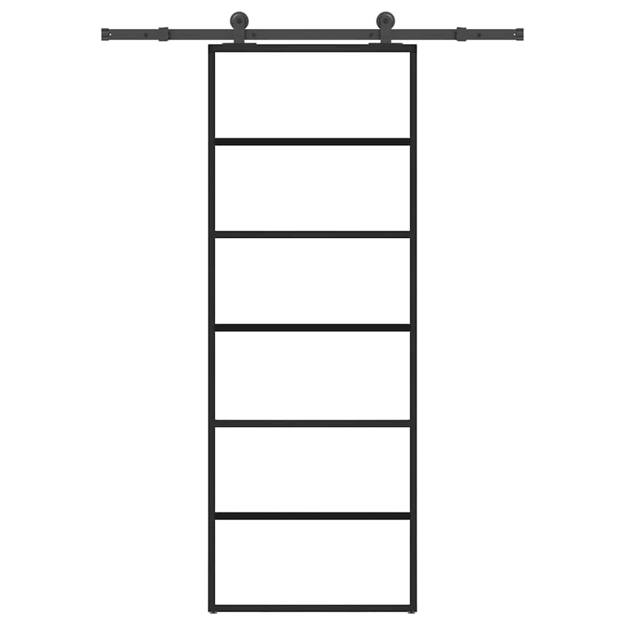 Schuifdeur met beslag 76x205 cm ESG-glas en aluminium