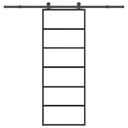 Schuifdeur met beslag 76x205 cm ESG-glas en aluminium