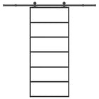 Schuifdeur 90x205 cm ESG-glas aluminium zwart