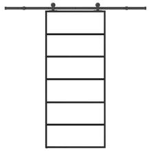 Schuifdeur Met Beslag 90X205 Cm Esg-Glas En Aluminium 90 x 205 cm (213.5 cm) 5 horizontale stangen